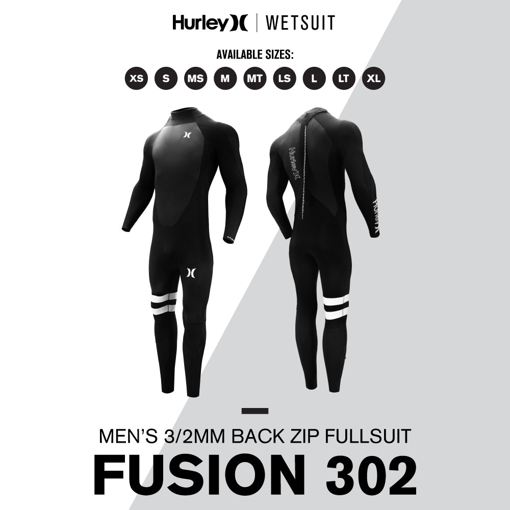 Hurley Wetsuits Fusion 302 - Men's 2mm Back Zip Fullsuit