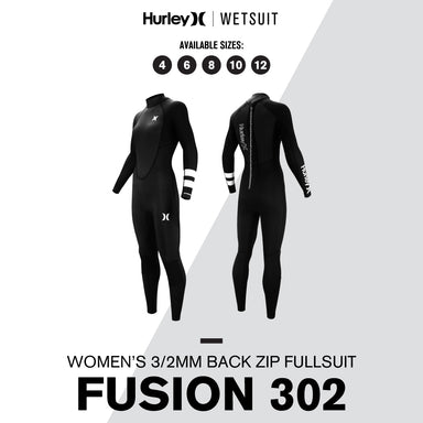Hurley Wetsuit Fusion 302 Women's 2mm Back Zip Fullsuit